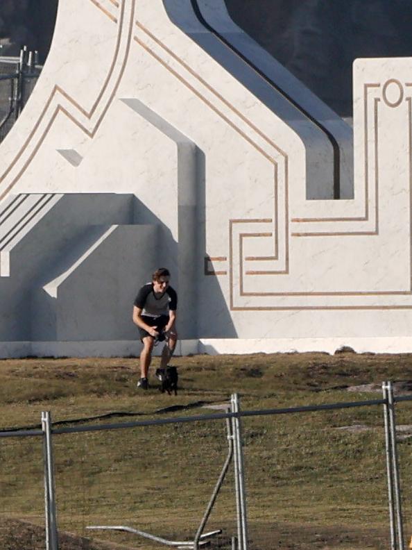 A person sneaks onto the Little Bay set of Thor: Love And Thunder to take a selfie. Picture: Damian Shaw