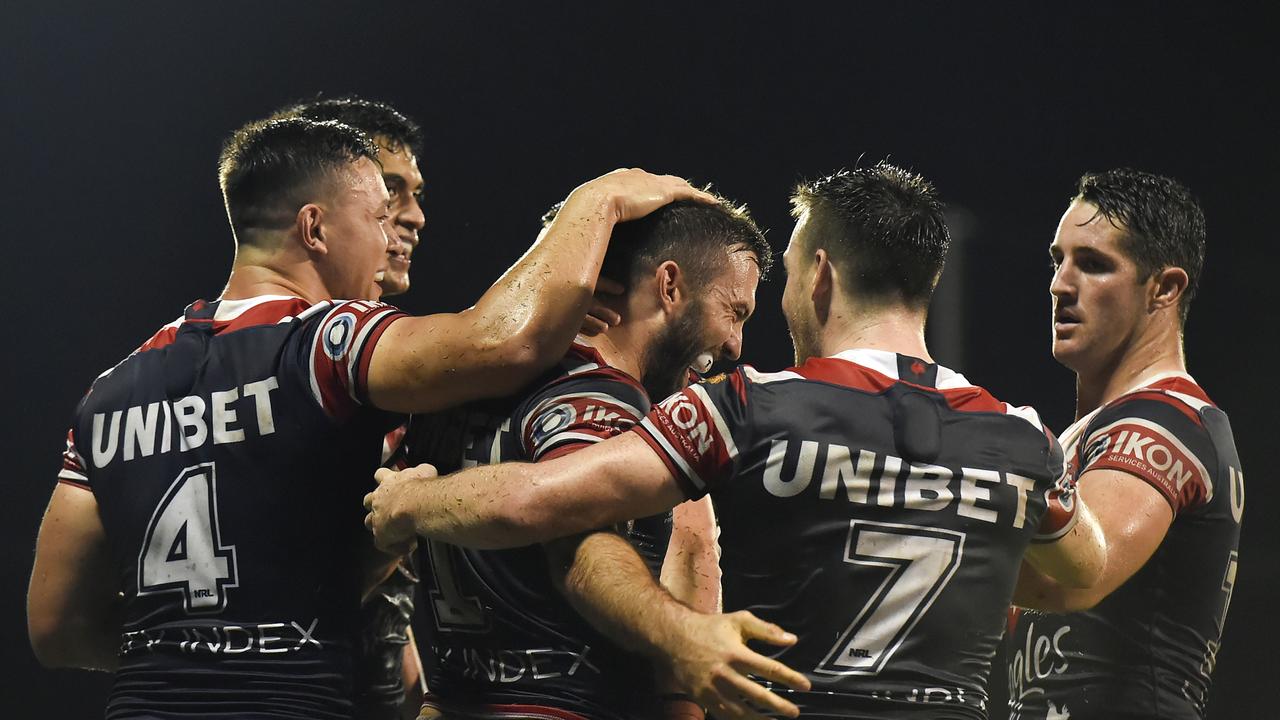 The Roosters have come under fire for their inconsistent attack, but they played themselves into form with a dominant display against the Titans. Picture: Getty Images.