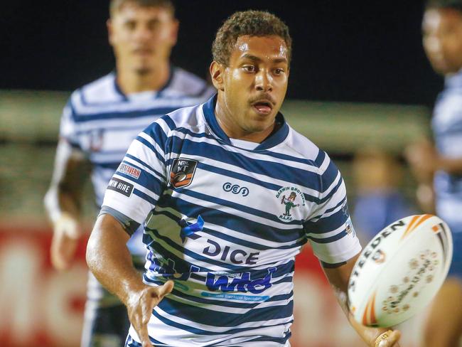 Tyrone Nona   in the Preliminary final between Palmerston and Brothers.Picture GLENN CAMPBELL