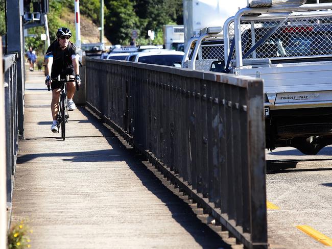 Taking the cycle path across the bridge. Picture: Annika Enderborg