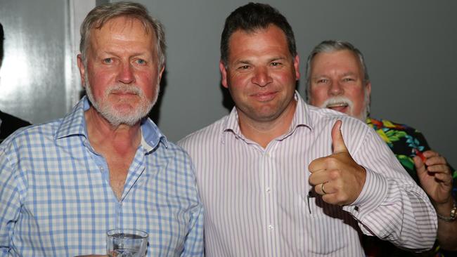 Orange, Shooters Fishers and Farmers Party candidate Philip Donatowith Robert Borsak (left), MLC and Robert Brown (right). Picture: Jonathan Ng