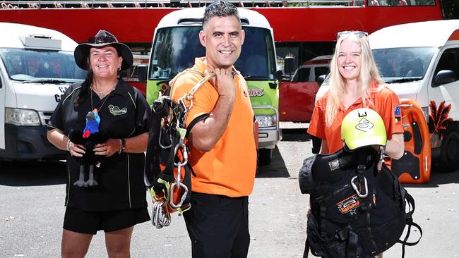 Cairns Canyoning and Cairns Waterfalls have expanded their operations to include Barefoot Tours and the Ultimate Party Bus, under the banner Experience True Adventure. Barefoot Tours guide Patty Guy, Experience True Adventure co owner Bazz Goes and Cairns Waterfalls tour guide Paige Luff are ready to give tourists the ultimate Far North Queensland adventure experience. Picture: Brendan Radke