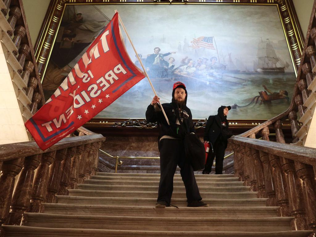 A Trump supporter near the Senate Chamber. Picture: Win McNamee/Getty Images/AFP