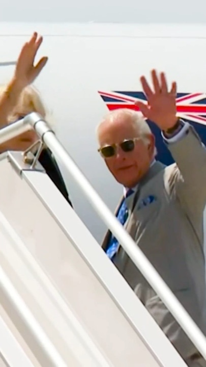 King Charles and Queen Camilla wave farewell as they depart Australia