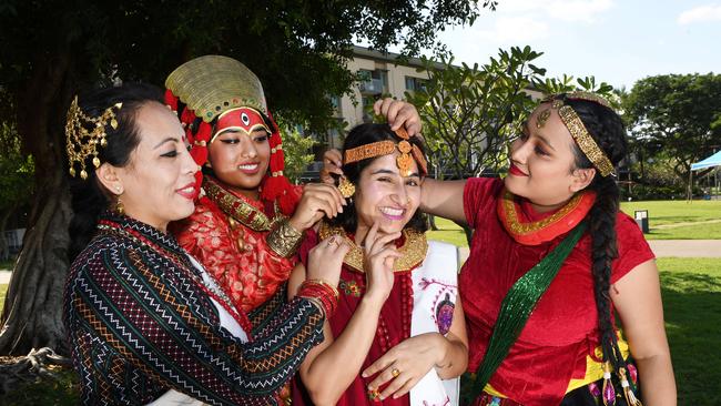 Women preparing for the Nepal Festival in 2021. Picture Katrina Bridgeford.
