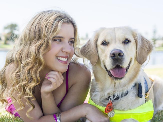 Rachael Leahcar with guide dog Ella. Pictures: Supplied.