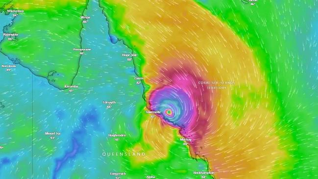 Tropical Cyclone Kirrily crosses coast near Townsville as a category 2 system