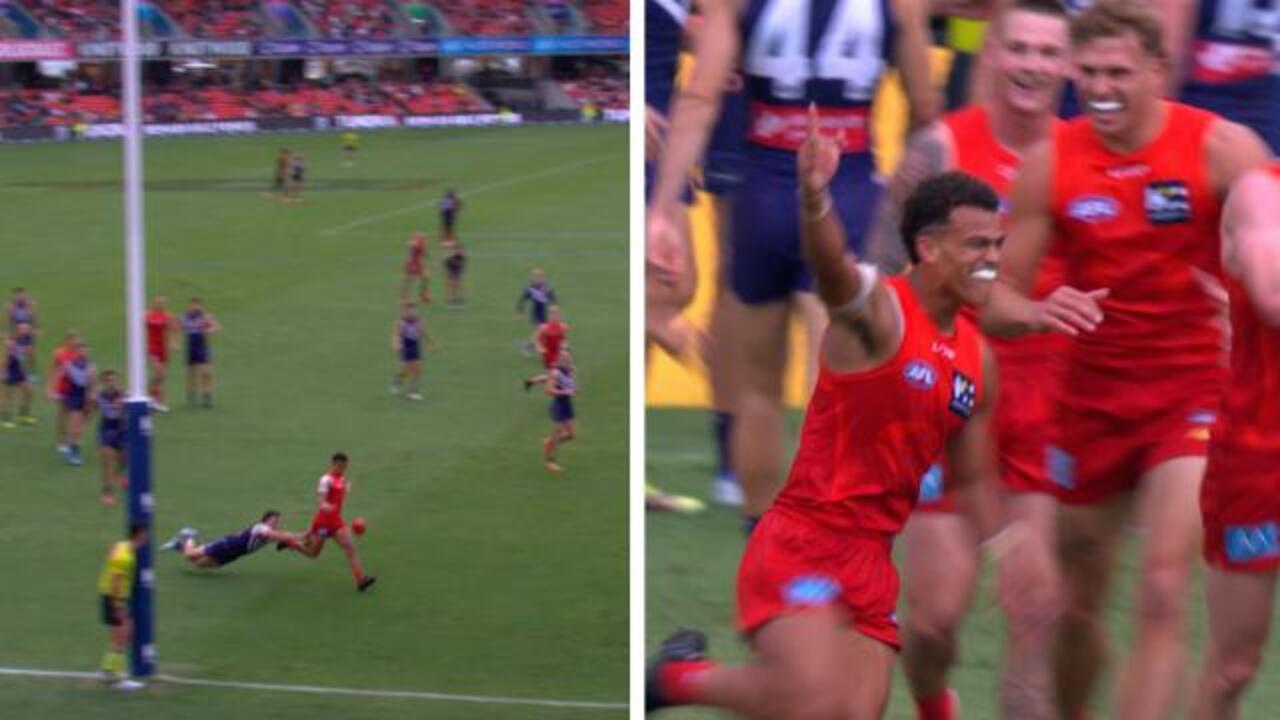 Lombard ECSTATIC after first AFL goal