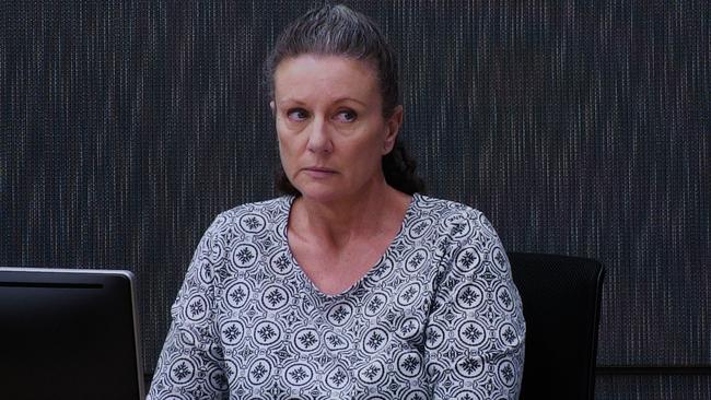 Kathleen Folbigg appears via video link during a convictions inquiry at the NSW Coroners Court, Sydney, in 2019. Picture: AAP.