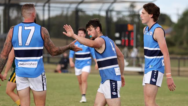 Luke Henderson celebrates a goal for Point Cook Centrals.Picture: George Sal