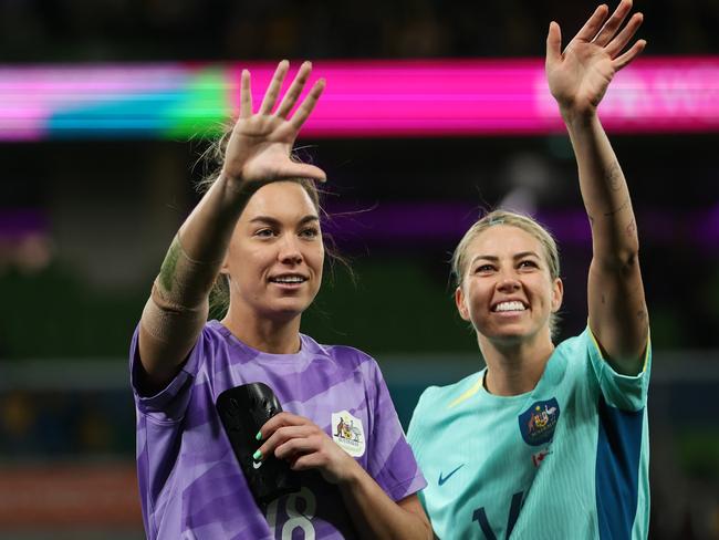 Defenders Mackenzie Arnold and Alanna Kennedy will also be offering their insights to young fans at the Open Air Live event. Picture: Robert Cianflone/Getty Images