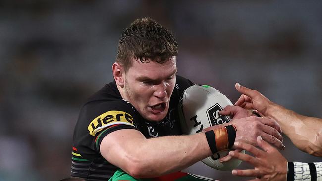 Liam Martin dropped the ball in his first touch in the NRL. Picture: Cameron Spencer/Getty Images