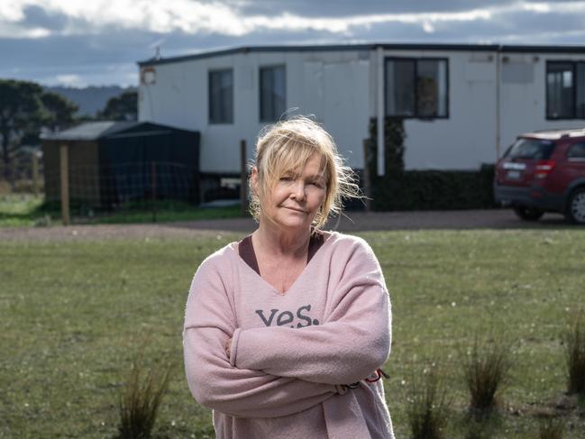 03-06-2024 Anakie woman Teena Keys is living off the grid at a farm to avoid being homeless. Geelong City Council wants her to pay for a building permit which she cannot afford. Picture: Brad Fleet