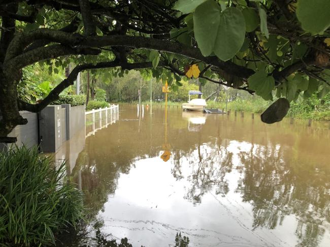 A boat was being prepared to be towed from the area. Picture: Jim O'Rourke