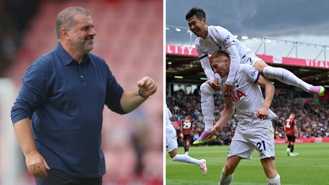 Ange Postecoglou is the talk of the English Premier League after reviving Tottenham. Pictures: AFP