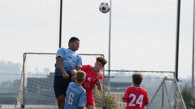 Action from a Springfield United under-13 game against Olympic in the Brisbane Youth Premier League South competition. Picture: Gary Reid