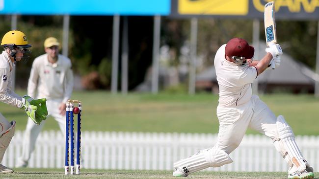 Tea Tree Gully player/coach Matt Weaver in action last year. Weaver says the Bulls will do everything to stick with the new COVID-19 rules this campaign. Picture: Dean Martin