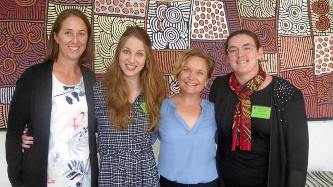 EDUCATION: Noosa's Kylie Gordon with fellow USC students Georgia Moore, Annaleisa Hinchcliffe and Loretta Wilkinson recently received bursaries. Picture: Contributed