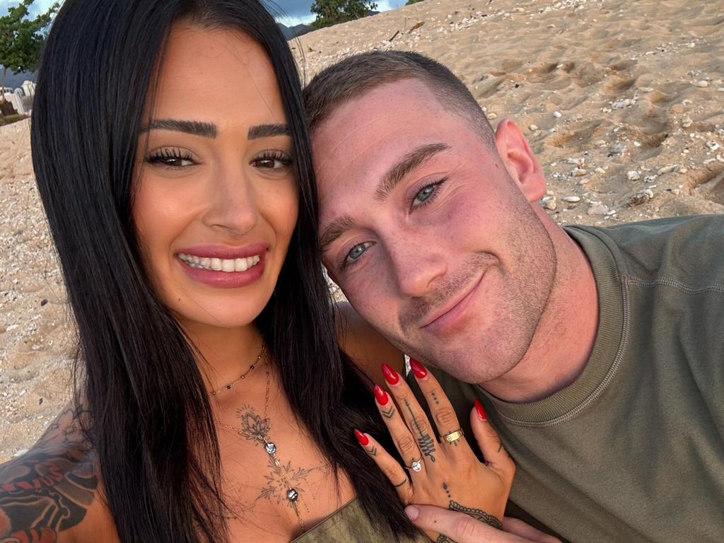 Nikki was departing on her fourth trip to visit her US Army husband. Picture: Supplied