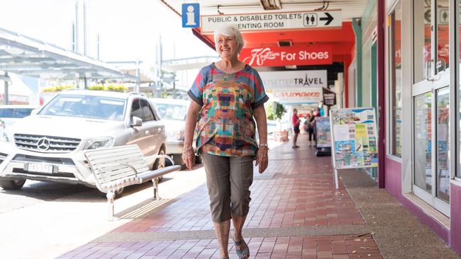 Former Ayr councillor and long time local Treena List on the town's main street. Photo: Cameron Laird