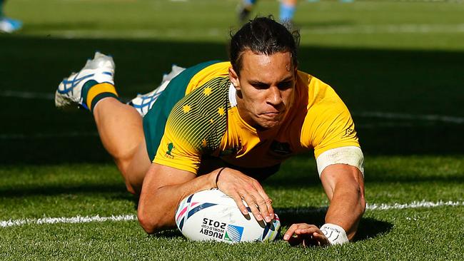 Matt Toomua scores at the 2015 World Cup. Picture: Getty Images)