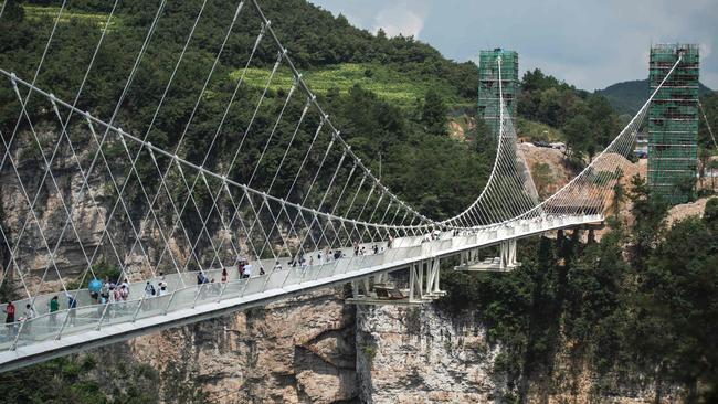 The bridge is 430 metres long, over a 300 metre drop.