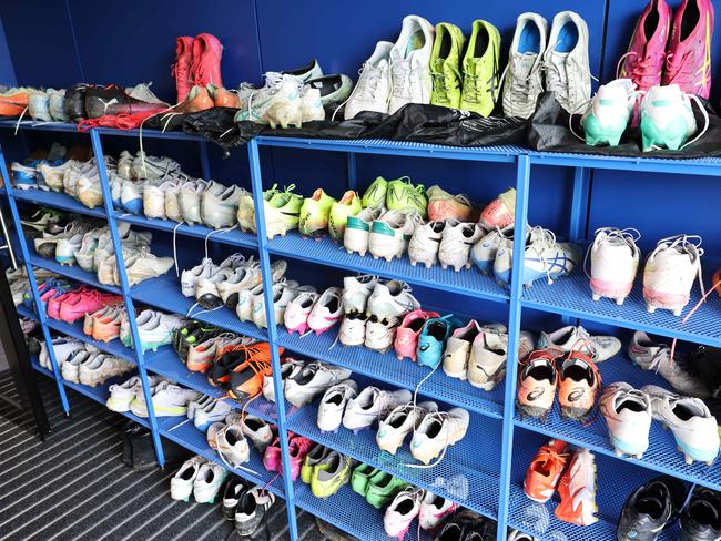 The boot room at the centre of excellence. Picture: Rohan Kelly