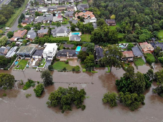 Millions of litres of water headed down the Nepean River to low lying areas like Emu Plains.