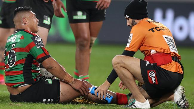 Young Rabbitoh Tom Amone faces a lengthy stint on the sideline. Picture: Getty