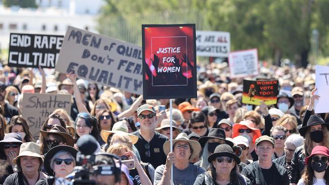 The Women's March 4 Justice Rally in Canberra. Picture: NCA NewsWire / Gary Ramage