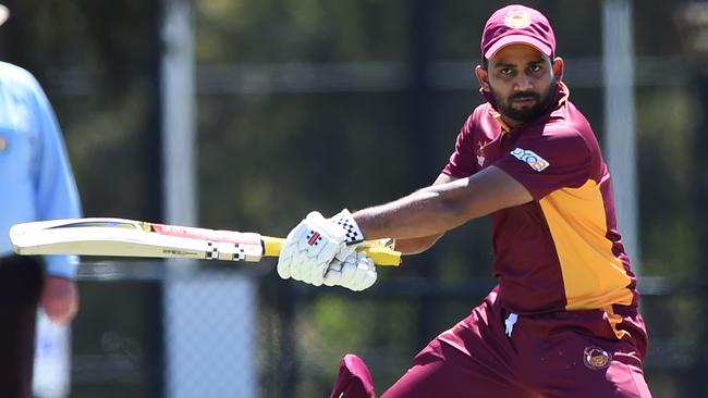 Hasitha De Silva in action for Box Hill North Super Kings. Picture: Steve Tanner