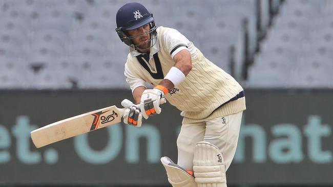 Glenn Maxwell hits off his pads against South Australia. Picture: Hamish Blair