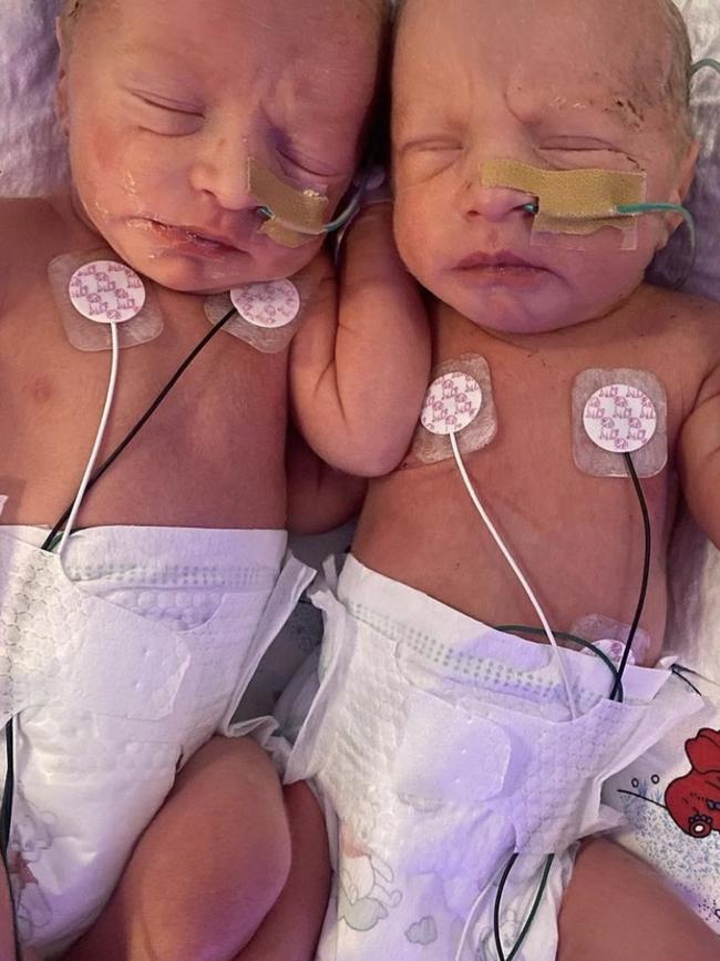 Sam and Brittany Groth welcomed babies Mason and Parker Groth. Picture: Instagram,