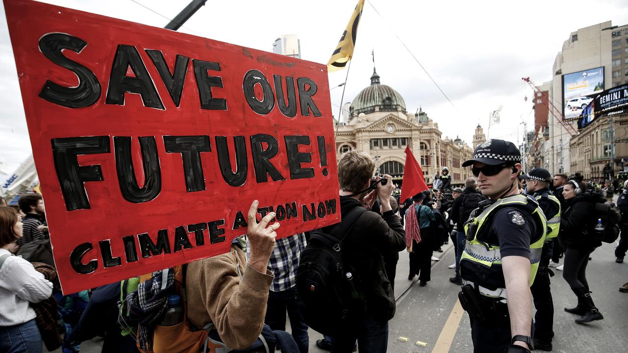 Protests in Melbourne on Monday. Picture: Darrian Traynor/Getty Images