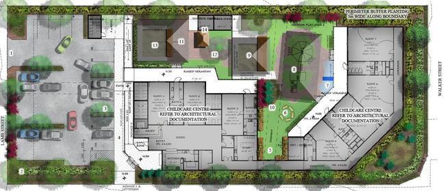 A floor plan shows the intended landscape.