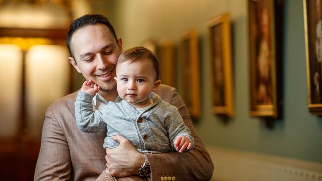 Arman Abrahimzade with son Raphael (at 10 months). Picture Matt Turner.