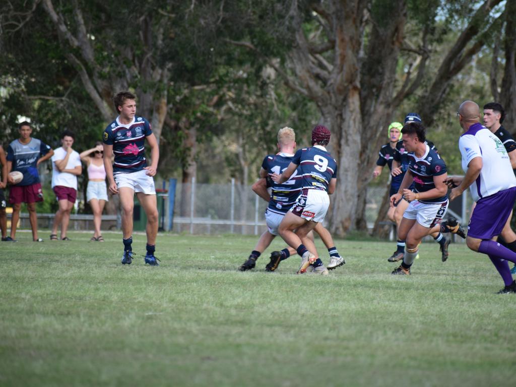 Langer Trophy: Caloundra vs Mountain Creek: Dylan Cousens and Spencer Abbott make a tackle. Picture: Matty Holdsworth