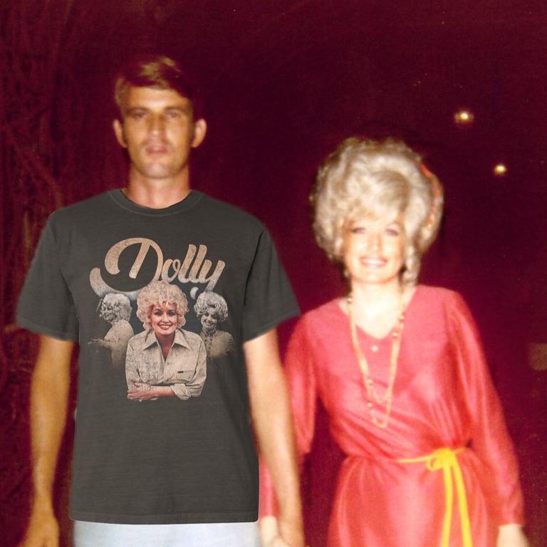 Parton shared this vintage pic of the couple (with a Dolly t-shirt Photoshopped onto Carl) on Instagram last year.
