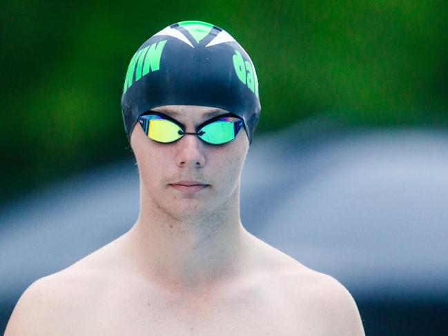 Darwin‘s Khaden Mallett before the start of his race. Picture: Glenn Campbell