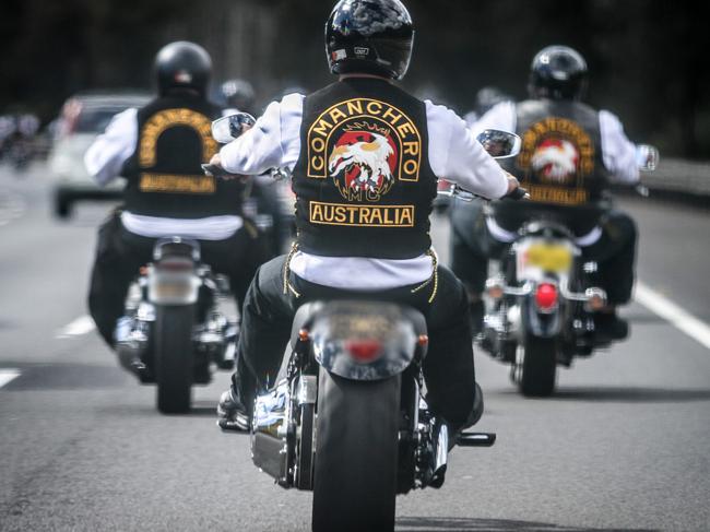 Members of the Comanchero outlaw motorcycle gang on their annual ride in 2012.