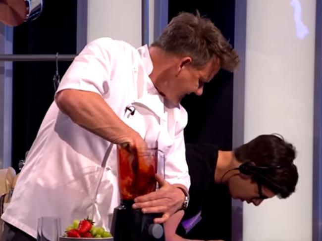 Gordon Ramsay shocks audience with gruesome prank.