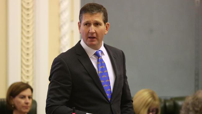 Lawrence Springborg in Parliament when he was Opposition Leader. Picture: Steve Pohlner