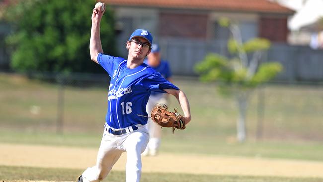 It was a tough day for pitchers with a howling tailwind at the batters’ backs helping hits fly. Picture: John Gass
