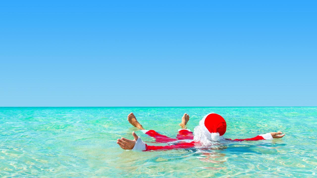 Obligatory Santa at the beach shot.