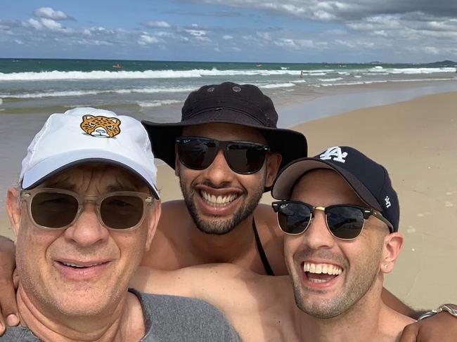 Tom Hanks has been posing for many a selfie in Australia. Picture: Instagram frankiejaylee_