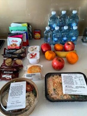 The food rations in Anthony Roberts’ quarantine hotel. Picture: Supplied