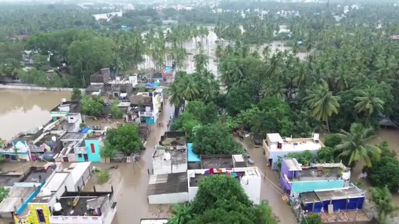 Drone Footage Shows Flooding In Southern India From Cyclone Fengal ...