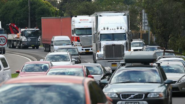 Peak hour on Pennant Hills Road. Picture: Cameron Spencer/Getty Images