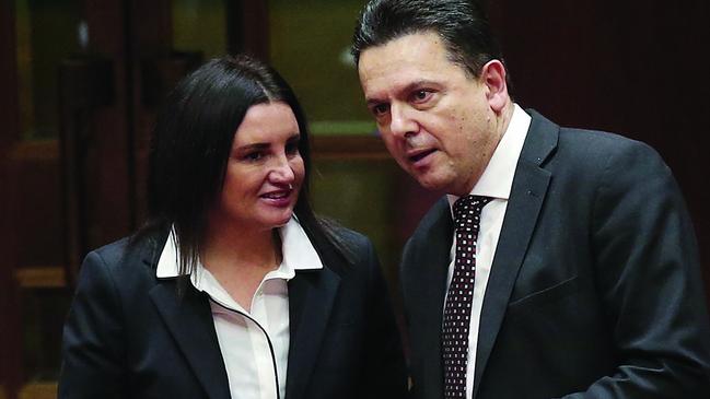 With Senator Nick Xenophon in 2018. Picture: Kym Smith