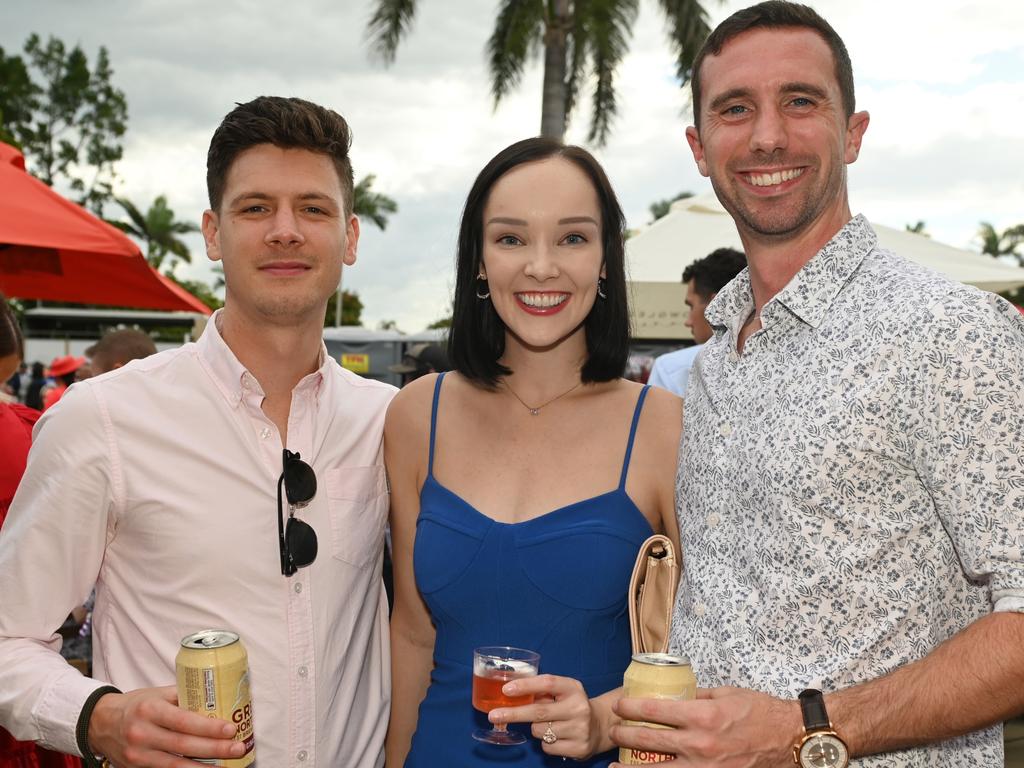 Quentin Praet, Kiara Watkin and Charles Gray at 2023 Ladbrokes Mackay Cup Mackay Turf Club Saturday 22 July 2023 Picture: Michaela Harlow